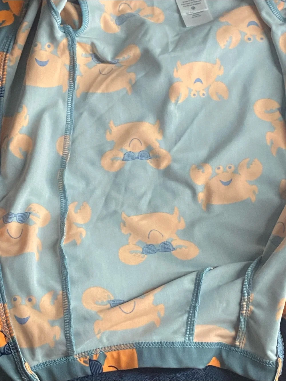 Carter's Teal One-Piece with Orange Crab Print